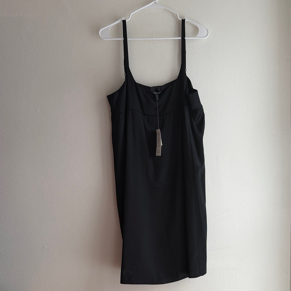 NWT Eileen Fisher Classic Black Mini Babydoll Slip Dress